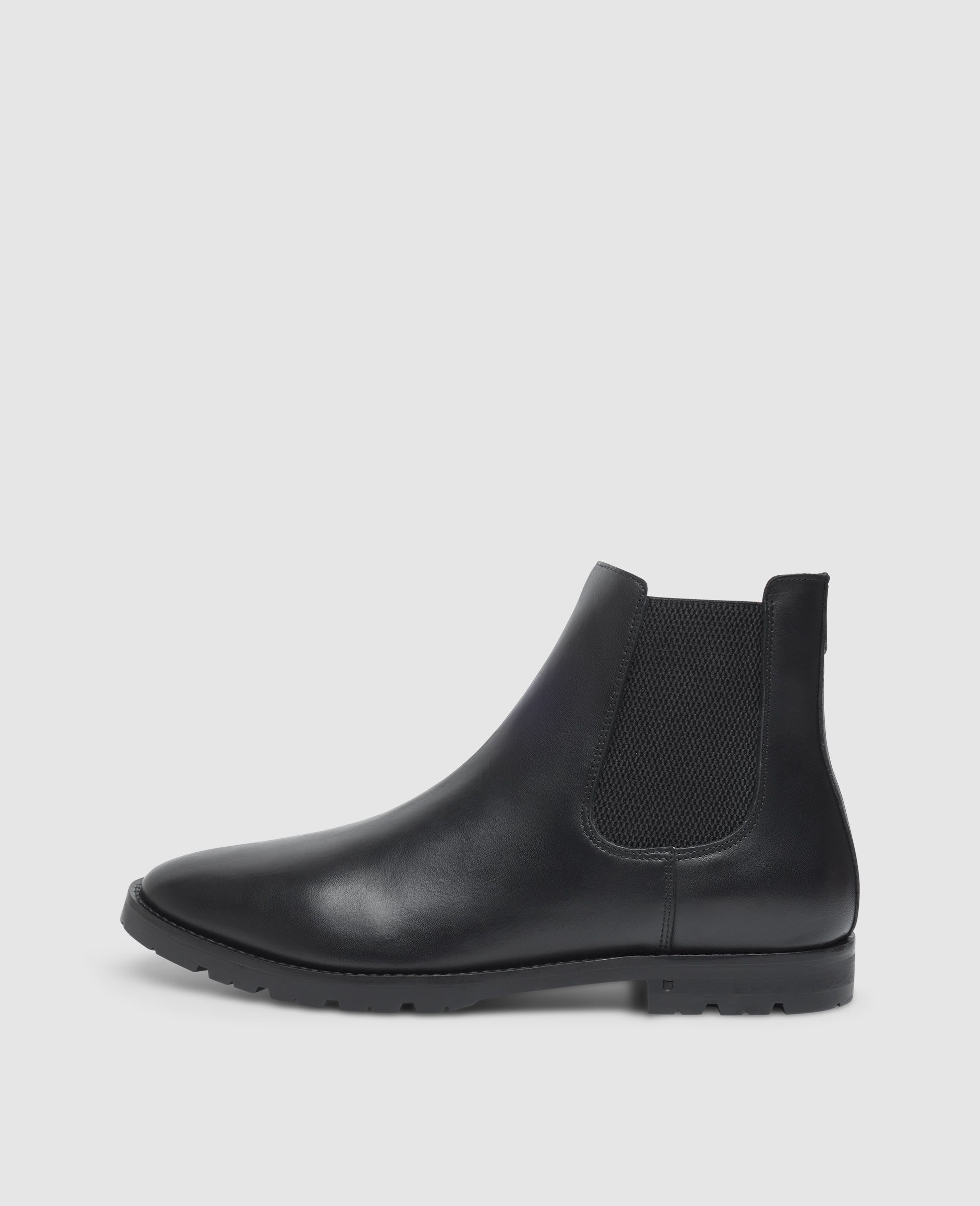 Black cleated chelsea boots deals