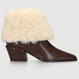 BETTINA WINTER ANKLE BOOT 50 - Dark Brown/Natural