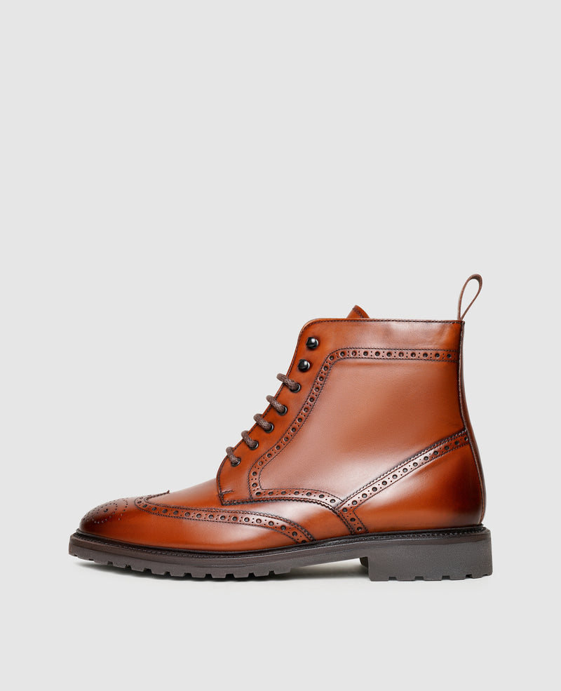 Shoepassion Edle Herren-Schnürboots mit Patina & Lochmuster Henry Stevens Shoepassion