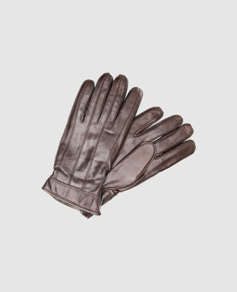 Handschuhe mit Zipper - Dunkelbraun