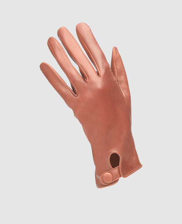 Handschuhe mit Druckknopf - Rotbraun