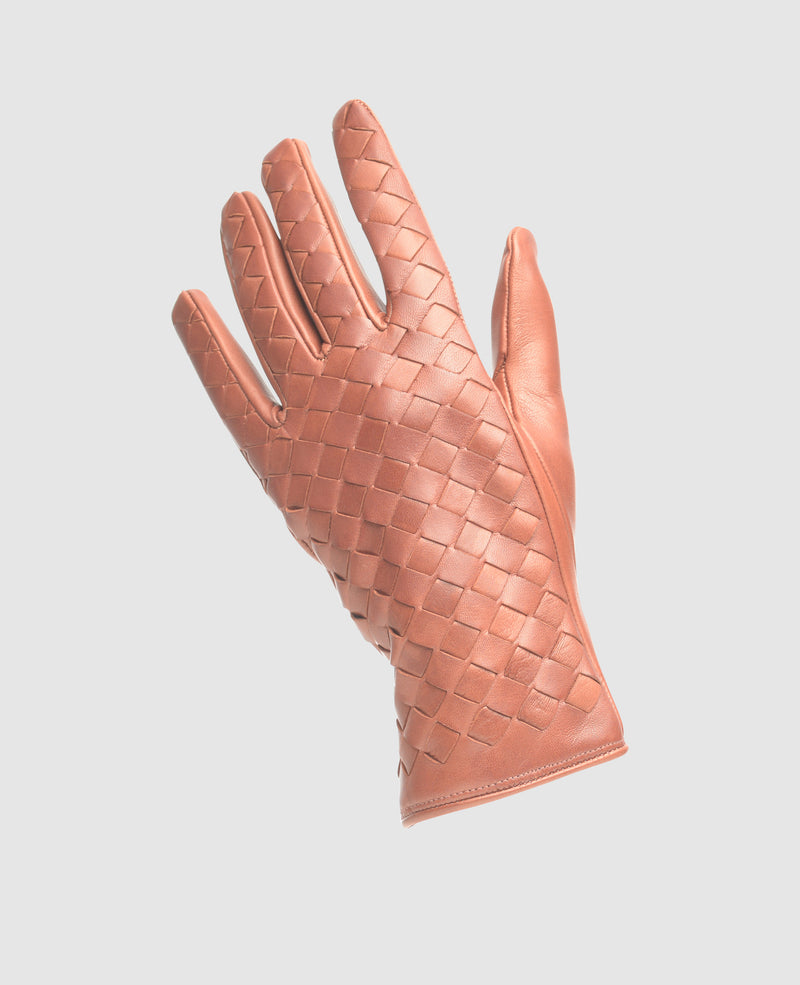 Handschuhe mit Steppung - Rotbraun
