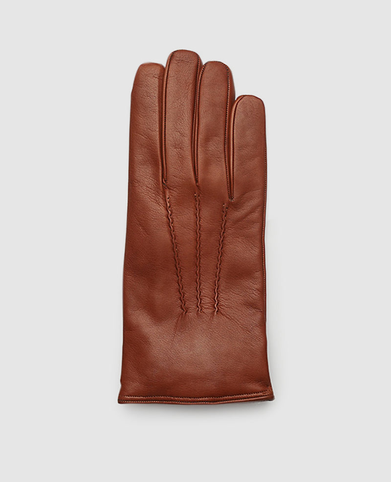 Handschuhe mit Ziernaht - Hellbraun